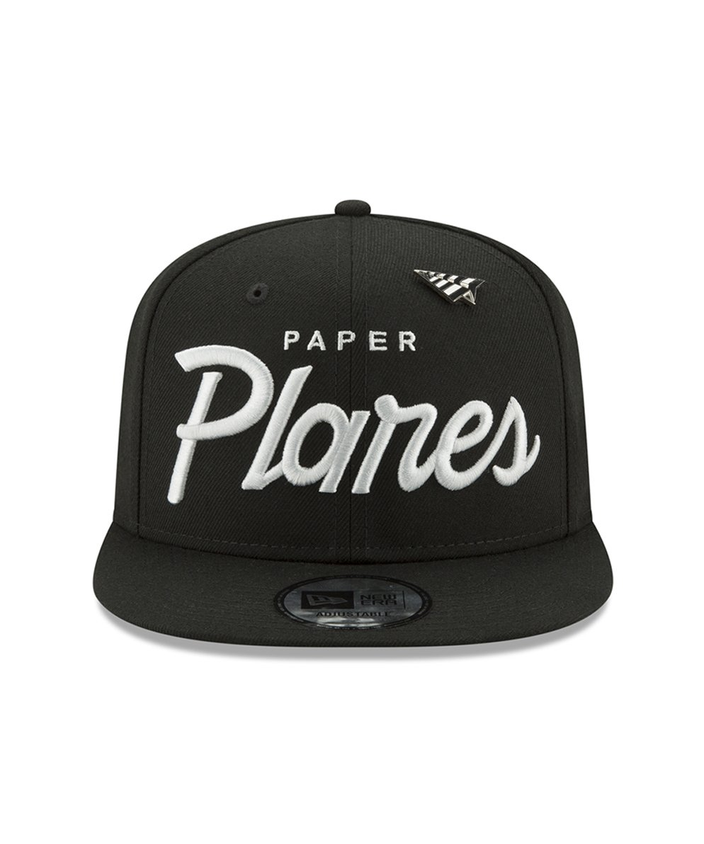BLACK EMBROIDERED 3D PAPER PLANES TEXT ON THE FRONT